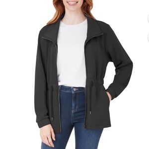 Member's Mark Women's Full Zip Mock Collar Long Sleeve Sandwash Jacket Sz XL